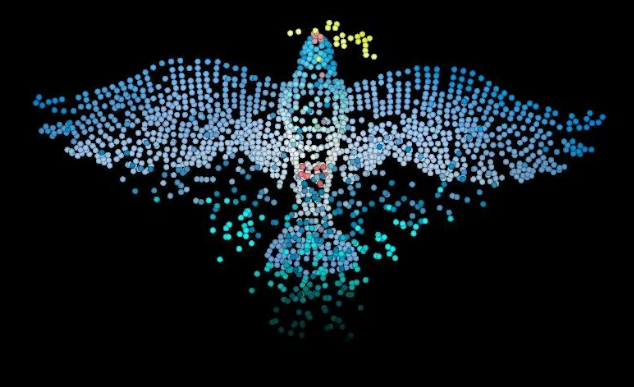 Rendered drone show simulation